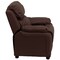 Emma and Oliver Deluxe Padded Contemporary Kids Recliner with Storage Arms